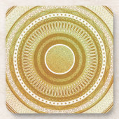 Goud en Glitter Mandala Bier Onderzetter (Voorkant)