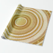 Goud en Glitter Mandala Cadeaupapier (Uitgerold)