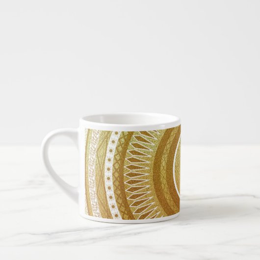 Goud en Glitter Mandala Espresso Kop (Links)