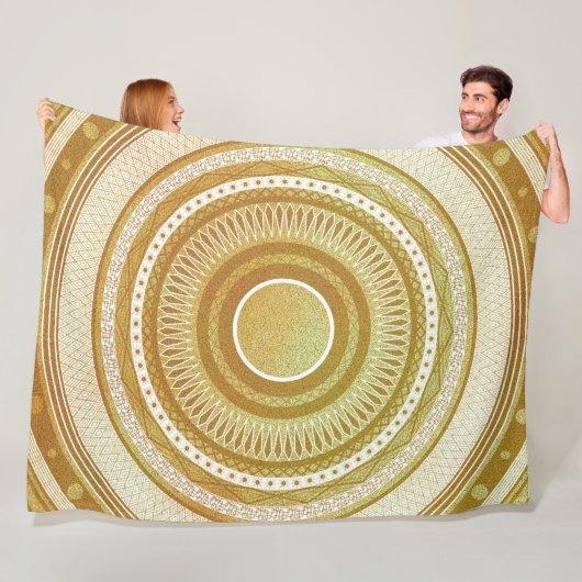 Goud en Glitter Mandala Fleece Deken (In situ)