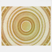 Goud en Glitter Mandala Fleece Deken (Voorkant (Horizontaal))