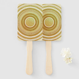 Goud en Glitter Mandala Handwaaier