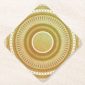 Goud en Glitter Mandala Kartonnen Onderzetters (Voorkant)