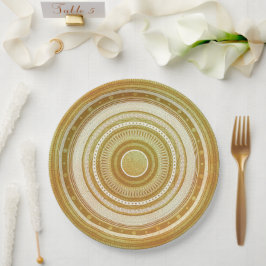 Goud en Glitter Mandala Papieren Bordje