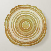 Goud en Glitter Mandala Rond Kussen (Voorkant)