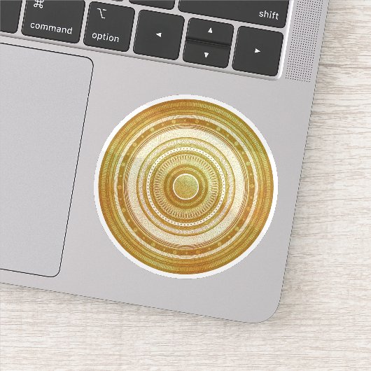 Goud en Glitter Mandala Sticker (Detail)