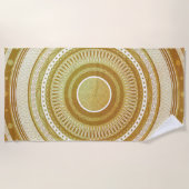 Goud en Glitter Mandala Strandlaken (Voorkant)
