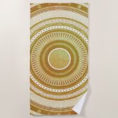 Goud en Glitter Mandala Strandlaken (Voorkant)