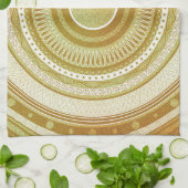 Goud en Glitter Mandala Theedoek (Gevouwen)