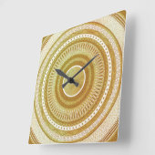 Goud en Glitter Mandala Vierkante Klok (Hoek)