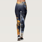 Goud en Glitter marmeren textuur gebeeldhouwde ser Leggings (Achterkant)