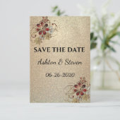 Goud en glitter sparen de datum save the date (Staand voorkant)