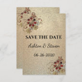 Goud en glitter sparen de datum save the date (Voorkant / Achterkant)
