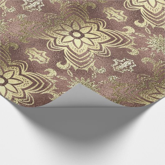 Goud en gouden damesbloemen van chic-roos cadeaupapier (Hoek)