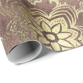 Goud en gouden damesbloemen van chic-roos cadeaupapier (Rol Hoek)