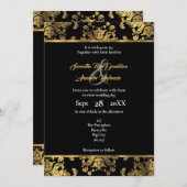 Goud en goudkleurig goudddovenhuwelijk kaart (Voorkant / Achterkant)