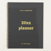 Goud en Grijs Bedrijf Logo Monogram Planner (Voorkant)