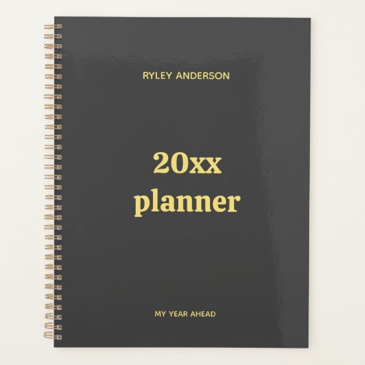 Goud en Grijs Bedrijf Logo Monogram Planner (Voorkant)