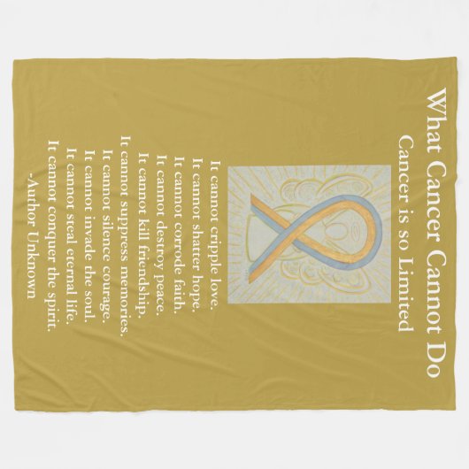 Goud en grijs bewustzijn Kunstdeknelpunten Fleece Deken (Voorkant (Horizontaal))