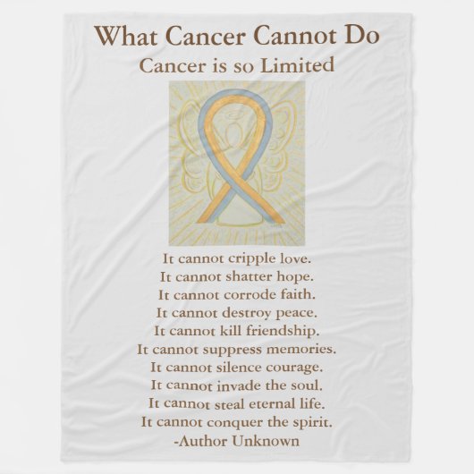 Goud en grijs bewustzijn Kunstvlies met lint Fleece Deken (Voorkant)