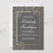 Goud en grijs Bloemen  Vrijgezellenfeest Kaart (Voorkant)