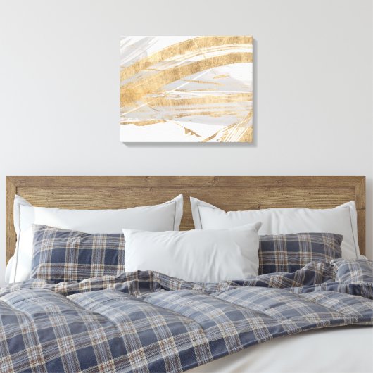 Goud en grijs canvas afdruk (Insitu (Slaapkamer))