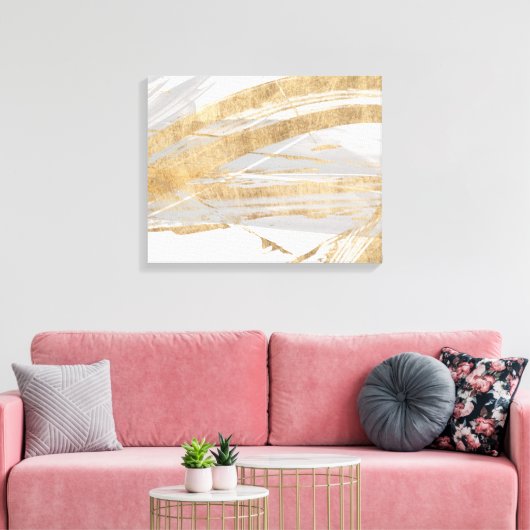 Goud en grijs canvas afdruk (Insitu (Woonkamer))