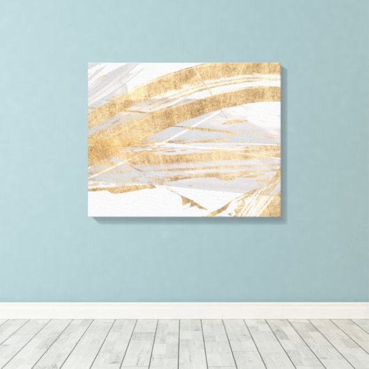 Goud en grijs canvas afdruk (Insitu (Houten vloer))