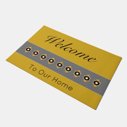 Goud en Grijs Deurmat (Schuin)