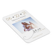 Goud en grijs één fotominimalist sparen de datum magneet (Rechterzijde)