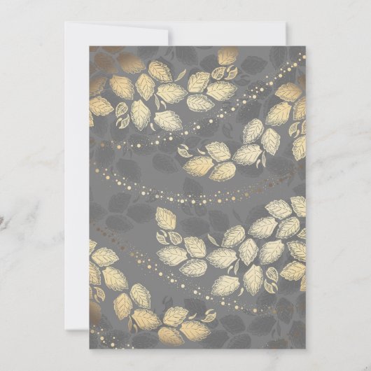 Goud en grijs Elegant Tree Lights Baby shower Kaart (Achterkant)