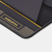 Goud en grijs gaming ontwerp op maat monogram bureaumat (Hoek)