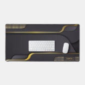 Goud en grijs gaming ontwerp op maat monogram bureaumat (Keyboard & Muis)