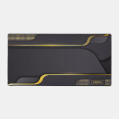 Goud en grijs gaming ontwerp op maat monogram bureaumat (Voorkant)