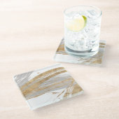 Goud en grijs glazen onderzetter (Schuin)