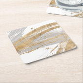 Goud en grijs kartonnen onderzetters (Schuin)