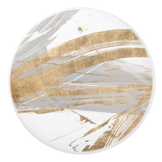 Goud en grijs keramische knop (Voorkant)