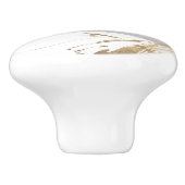 Goud en grijs keramische knop (Zijkant)