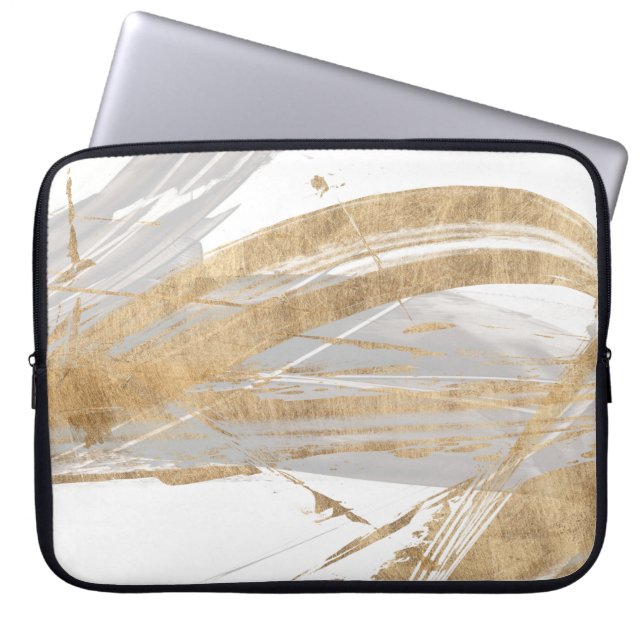 Goud en grijs laptop sleeve (Voorkant)