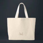 Goud en grijs Manuscript Monogram Neutraal Grote Tote Bag<br><div class="desc">Tote bag. Goud en grijs monogram. Neutraal.</div>