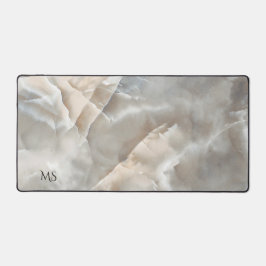 Goud en Grijs Marmer Bureaumat