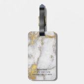 Goud en grijs marmer Pattern Monogram Bagagelabel (Achterkant verticaal)