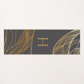 Goud en grijs modern patroon monogram yogamat (Voorkant (horizontaal))