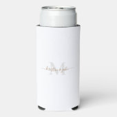Goud en grijs monogram en Script-namen bruiloft Seltzer Blikjeskoeler (Seltzer Achterkant)