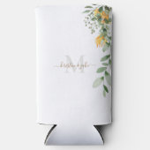 Goud en grijs monogram & Script Names Sunflower Se Seltzer Blikjeskoeler (Voorkant)