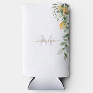 Goud en grijs monogram & Script Names Sunflower Se Seltzer Blikjeskoeler