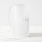 Goud en grijs Monogram-wasscript Matglas Bierpul (Voorkant links)