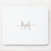 Goud en grijs Monogram-wasscript Muismat (Voorkant)