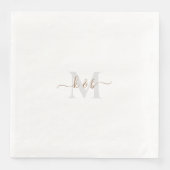 Goud en grijs Monogram-wasscript Servet (Voorkant)