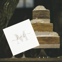 Goud en grijs Monogram Wit handschrift